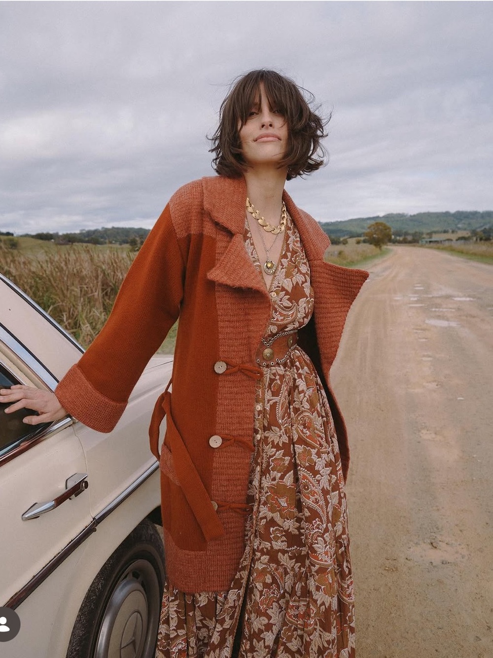 Chasing Unicorns Coming Around Again knitted car coat. S